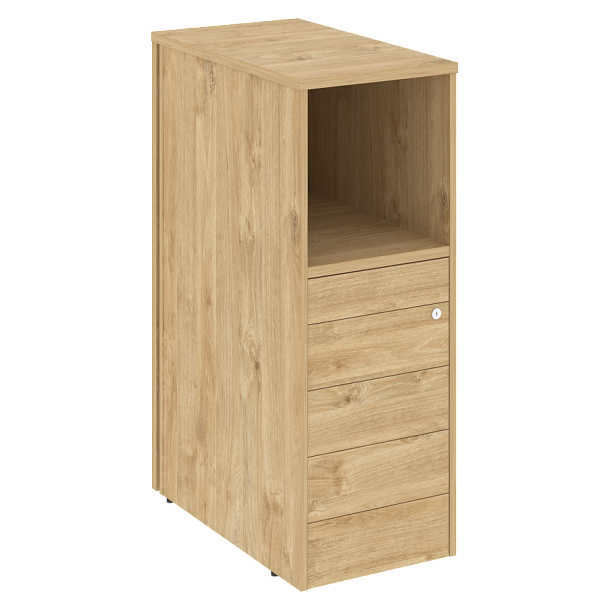 Onix Тумба 5 ящиков TIP-ON завершающая, левая O.R-TV-5 TIP (L) Тиквуд светлый 436*767*1185 - Вид 1