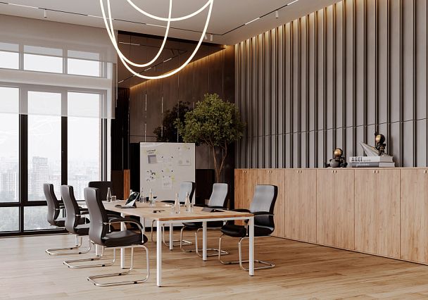 Стол трапеция левый Tess 160x80x75 дуб крафт золотой - Вид 9