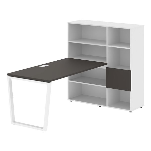 Стол-стеллаж EVRST 1215 Мокко/Белый/Белый 1990х1250х1355 EDIS - Вид 1