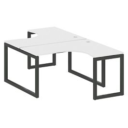 Metal System Quattro Р. ст. криволинейная на О-образном м/к 50БО.РАС-СА-2.3 Белый/Антрацит металл 1400*2435*750 - Фото предпросмотра