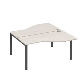 Рабочая станция со столами (2х160) Техно на каркасе UNO A4 А4 Б1 188 БП дуб / металлокаркас антрацит - Фото предпросмотра