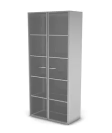 RAC092 ACCORD Шкаф, прозрачное стекло 898х448х1982 Прозрачное стекло/Серый камень - Фото предпросмотра