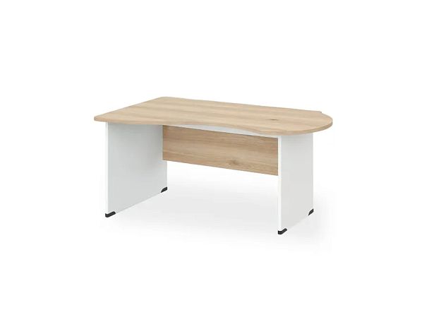 БЕРЛИН / BERLIN Стол асимметричный левый 1600х1000х740 Акация/Белый - Вид 1
