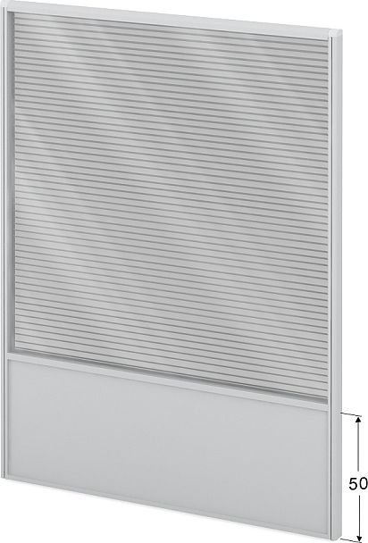 Модуль комбинированный "Мобильные офисные перегородки «Логика»"  ПК-ЛГ-МДК200х150/50П/Д-В1-535 серый - Вид 1