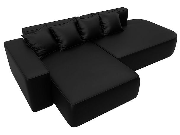 Диван угловой Лига-065 угол левый Экокожа черный - Вид 5