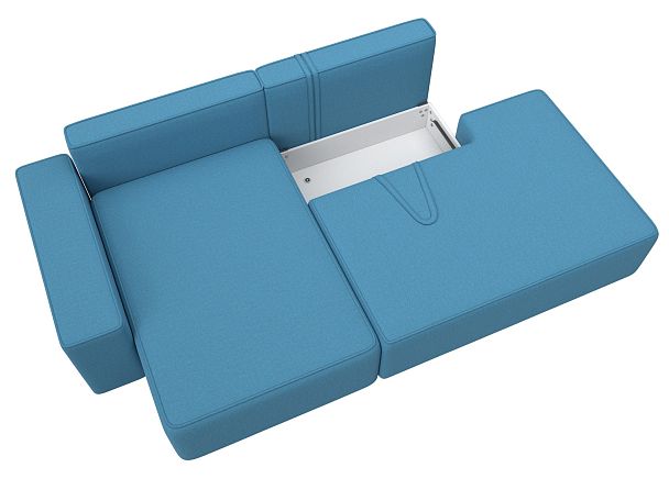 Диван угловой Лига-079 угол левый Рогожка голубой - Вид 7