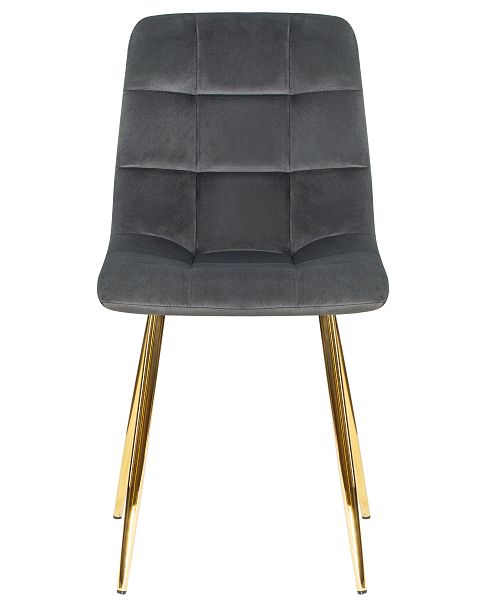 Стул обеденный DOBRIN ALEX (золотые ножки, темно-серый велюр (V108-91)) - Вид 6