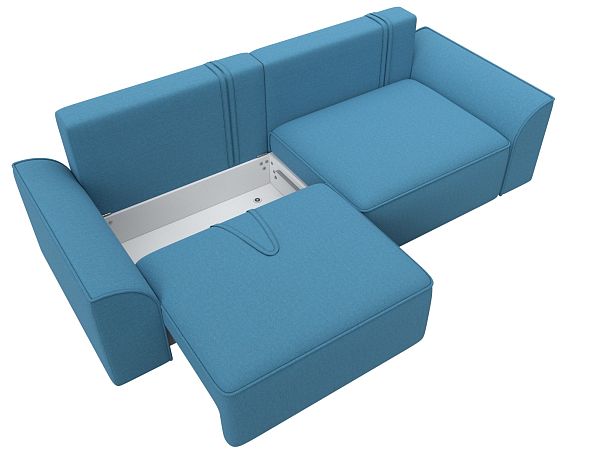 Диван прямой Лига-048 НПБ Рогожка голубой - Вид 7
