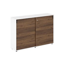 Шкаф купе 1638х400х1125 средний, с замком / корпус: белый, фасады: дуб модена Сигма / Sigma - Фото предпросмотра