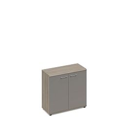 Шкаф низкий закрытый (топ МДФ) Time metal МР 9351 МП/ВЛ/ВЛ вяз либерти (корпус, столешница, топ) / мокко премиум (фасад) - Фото предпросмотра