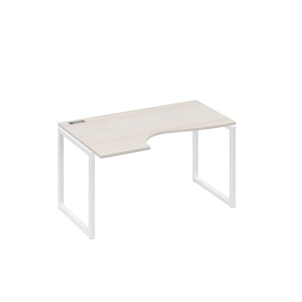 Стол эргономичный левый "Классика" на металлокаркасе QUATTRO A4 А4 Б4 043 БП дуб / металлокаркас белый - Вид 1