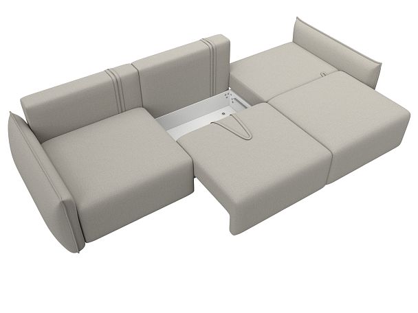 Диван прямой Лига-051 НПБ Лонг Рогожка бежевый - Вид 8