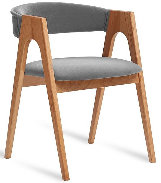 Стул деревянный Кайто Бук натуральный/Светло-Серый - Вид 2