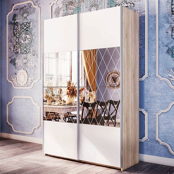 Fortune-14 1400х2300х650 сонома/сонома+белый+з.№5 - Вид 2