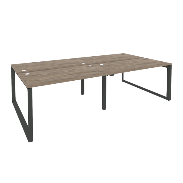 Onix Рабочая станция на О-образном м/к O.MO-D.RS-4.3.7 Тиквуд темный/Антрацит металл 2760*1475*750 - Вид 1