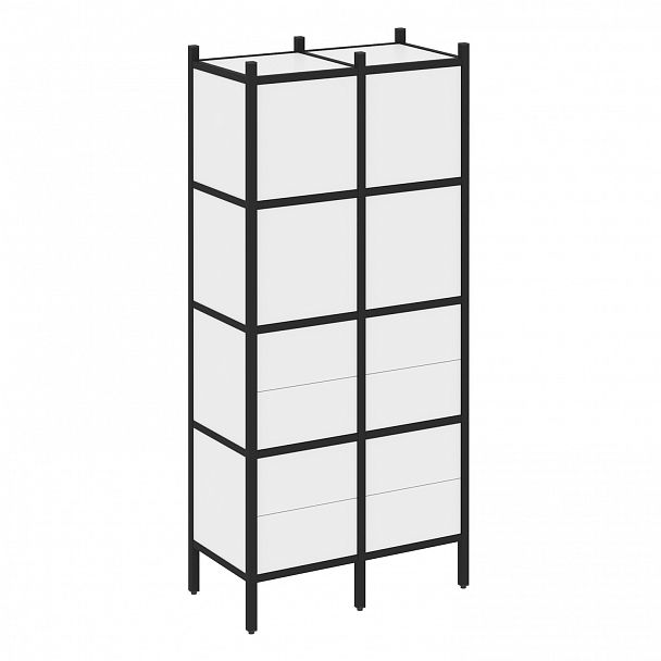 Стеллаж "Loft" VR.L-04 белый бриллиант/черный - Вид 1
