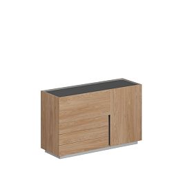 Шкаф 1600x550x975, левый / корпус: гикори натуральный, фасады: гикори натуральный Оливер / Oliver - Фото предпросмотра