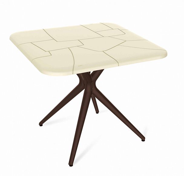 Пластиковый стол Sheffilton SHT-TU30/TT30 83/83 бежевый/коричневый бежевый/коричневый - Вид 1