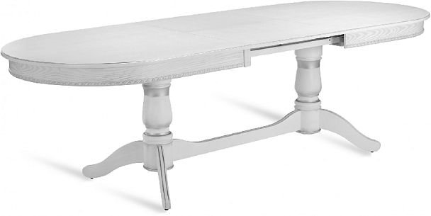 Стол деревянный раздвижной Барэнт 200(270)х100х76 Белый с серебряной патиной - Вид 4