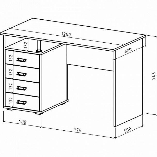 Стол письменный Имидж-52 - Вид 2