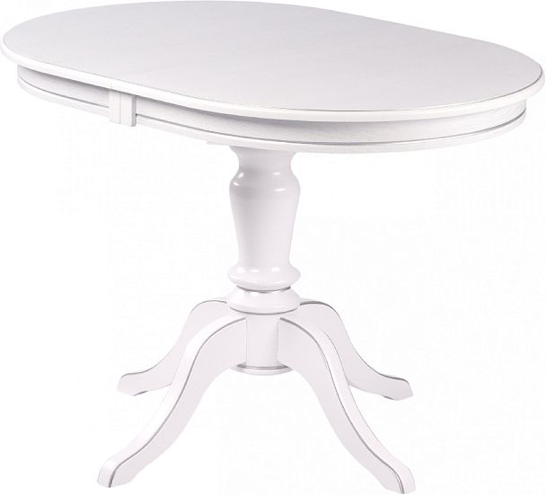 Стол деревянный раздвижной Анфея 110(150)х75х76 Белый с серебряной патиной - Вид 2