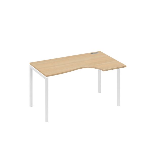 Стол эргономичный правый "Классика" на металлокаркасе DUE A4 А4 Б2 044 БП натуральный дуб / металлокаркас белый - Вид 1
