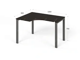 UNITY РМСУ9-12L ВЕНГЕ Стол на металлокаркасе угловой левый 1200х900х750 - Фото предпросмотра