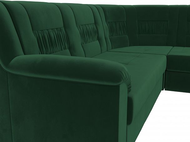 Угловой диван Карелия правый (полностью велюр зеленый) - Вид 4
