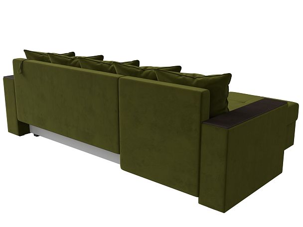 Диван угловой Дубай Лайт угол левый (полностью микровельвет зеленый) - Вид 6