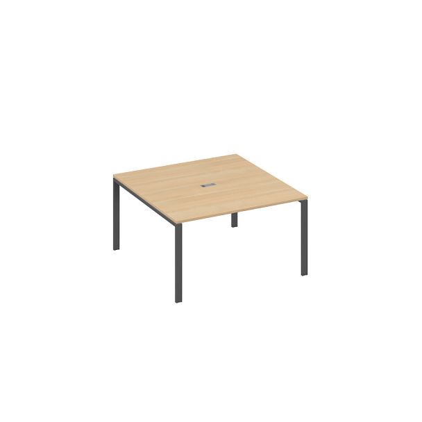 Стол 140x144 для переговоров каркас UNO A4 А4 Б1 135 БП натуральный дуб / металлокаркас антрацит - Вид 1