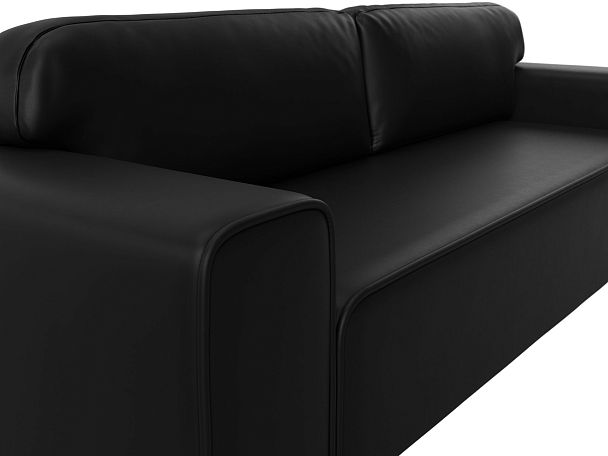 Прямой диван Лига-029 Экокожа черный - Вид 4