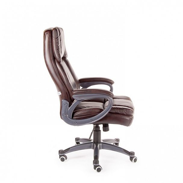 Кресло Мэдисон / (brown) серый пластик / темно-коричневая экокожа - Вид 5