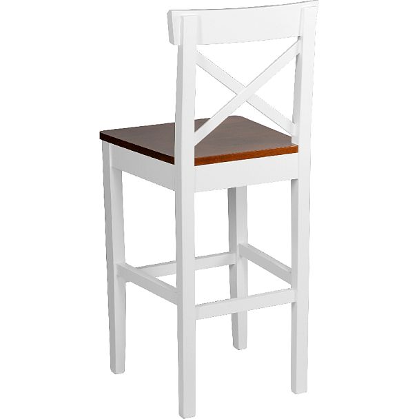 Комплект деревянных полубарных стульев с жестким сиденьем Бергольф Белый/Темный орех, 4 шт. - Вид 5