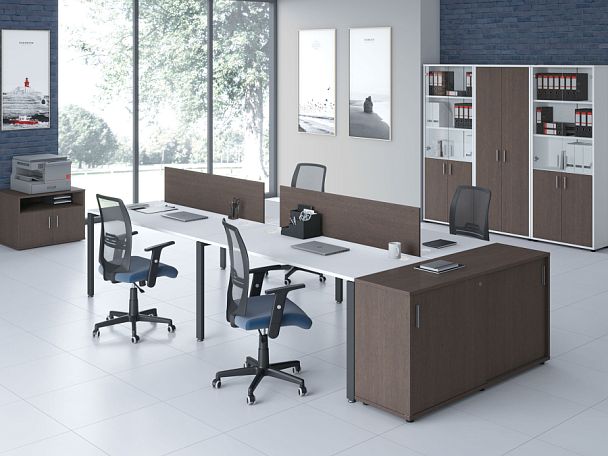 Эргономичный стол правый Trend Metal 160x120x75 дуб феррара - Вид 3