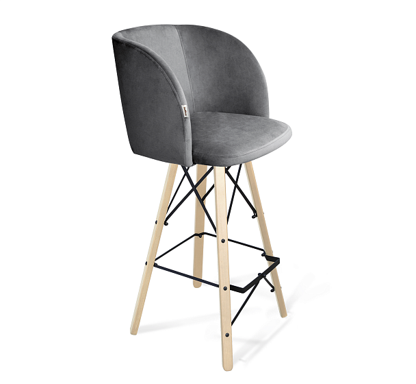 Стул барный Sheffilton SHT-ST33/S80 угольно-серый/прозрачный лак/черный - Вид 2