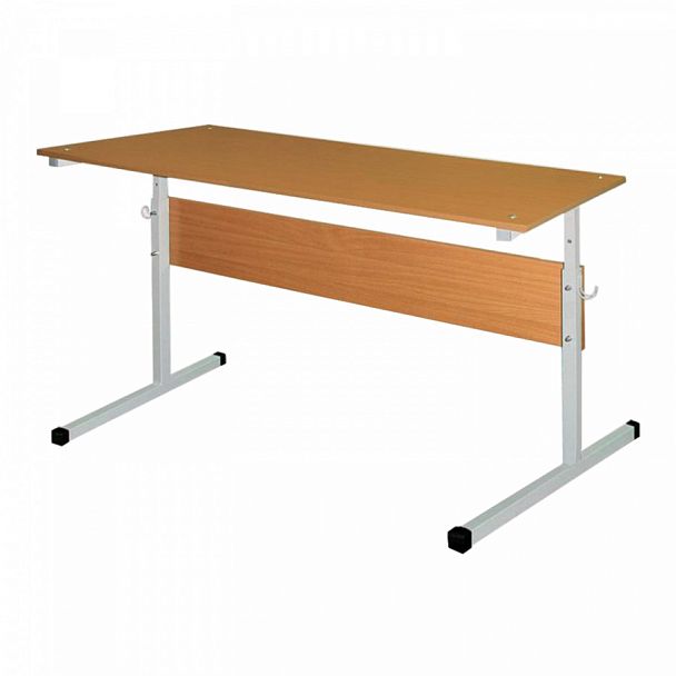 Стол-парта Ш-304 (2-4), 2-местный, регулируемый, 1200х500х520-640 мм, серый каркас, ЛДСП бук, гр.2-4 - Вид 1