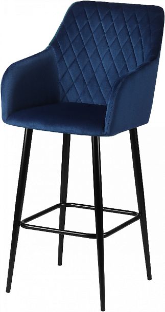 Барное поворотное кресло Барли К, Confetti blue/черный - Вид 2