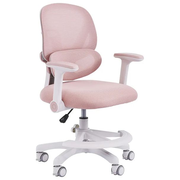 Кресло детское с подставкой для ног BRABIX KIDS "MG-220", сетка/ткань TW, розовое, 533314 - Вид 2