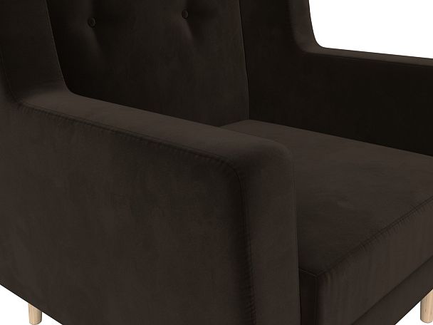 Кресло Брайтон (полностью микровельвет коричневый) - Вид 4