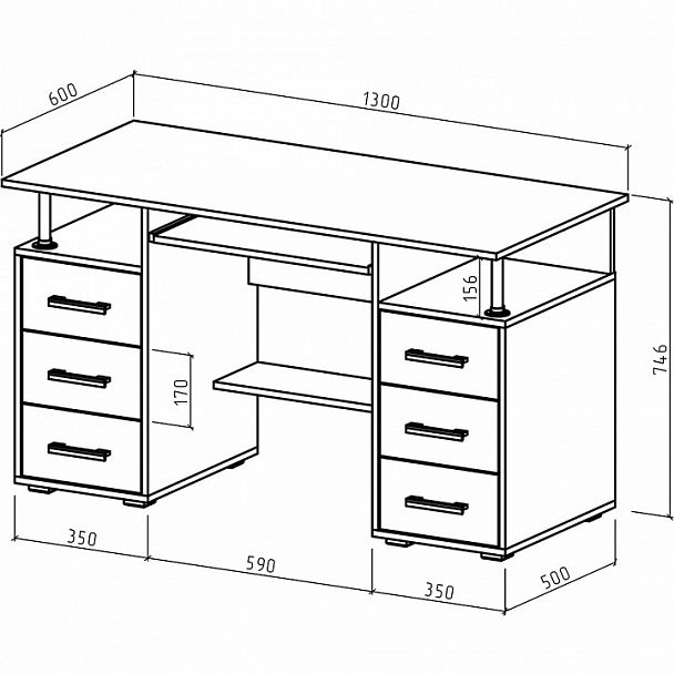 Стол компьютерный Амбер-8 - Вид 2