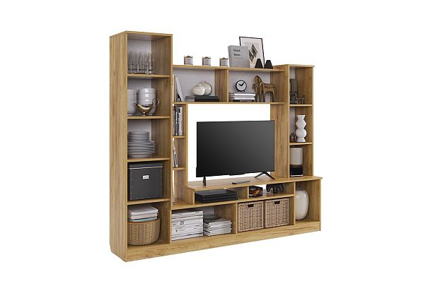 Мини-стенка Токио CTV-010.2563 дуб крафт золотой/белое дерево - Вид 4