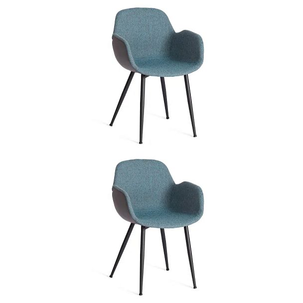 Кресло Валентино/Valentino (мод.PC45-2), металл/экокожа/ткань, Turquoise (бирюзовый)/Grey (серый)/чёрный - Вид 11
