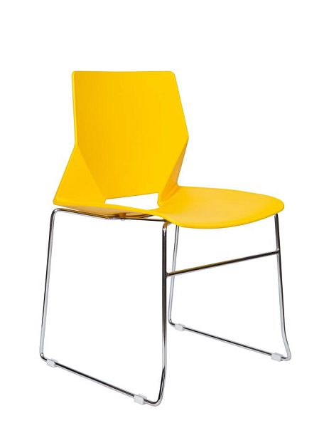 Стул / Eleven yellow / желтый пластик / хром база - Вид 1