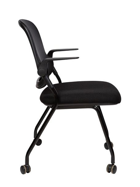 Стул / Cult / черная сетка/черная ткань/черный каркас пластик/ролики - Вид 3