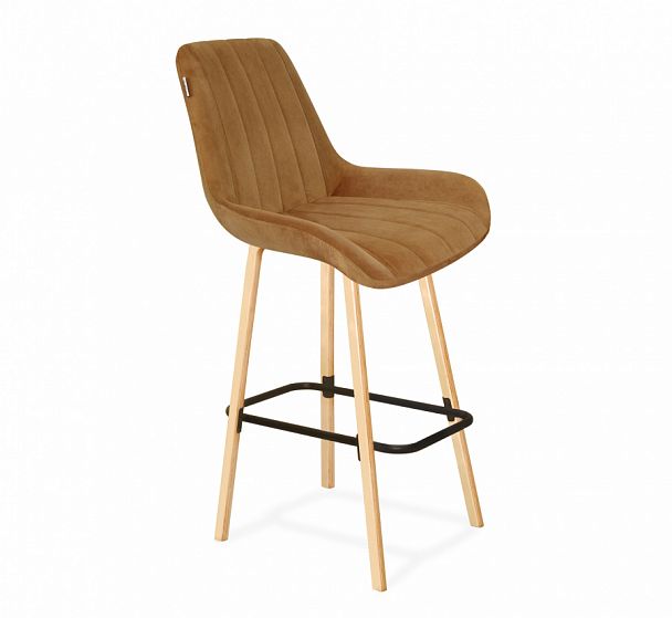 Стул барный Sheffilton SHT-ST37/S94 горчичный/прозр. лак/черный муар - Вид 1