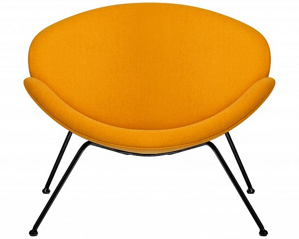 Кресло дизайнерское DOBRIN EMILY (желтая ткань AF13, черное основание) - Вид 6