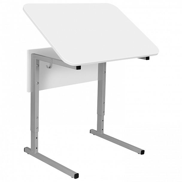 Стол-парта СУТ.54-01, одноместный, регулируемый угол, серый каркас, ЛДСП белая, гр.2-4 - Вид 3