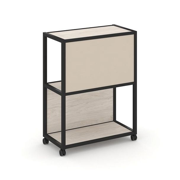 Shelf Mobile Стеллаж 3 уровня 1 секция VR.LT-STK-303.10 Денвер Светлый/Металл Черный/W-04 1000*400*1046 - Вид 1