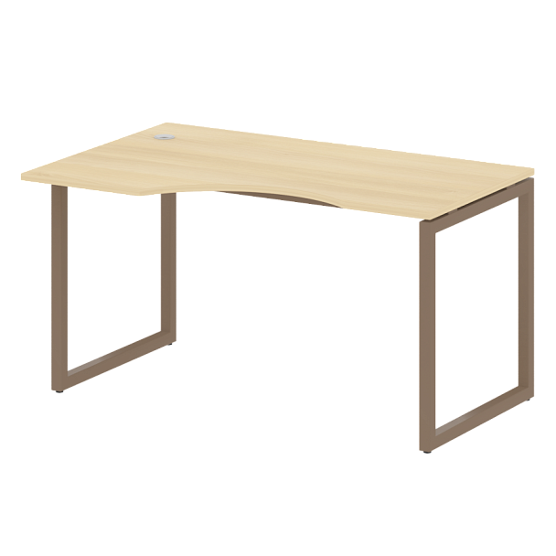 Metal System Quattro Стол криволинейный левый на О-образном м/к 40БО.СА-2 (L) Акация/Мокко металл 1400*900*750 - Вид 1