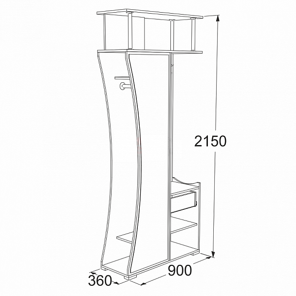 Прихожая "Саша 18" - Вид 2